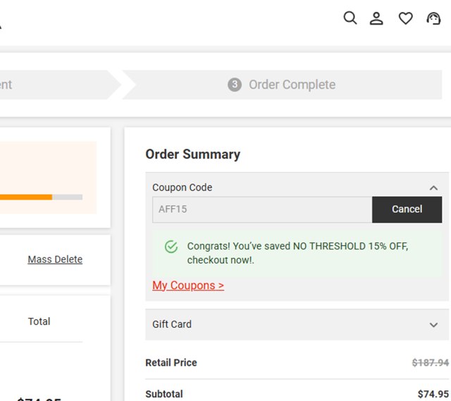 Aoolia checkout page showing Aoolia coupon code box | Screenshot taken by SimplyCodes community member on Sep 2, 2025