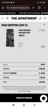 Black10 coupon verification screenshot