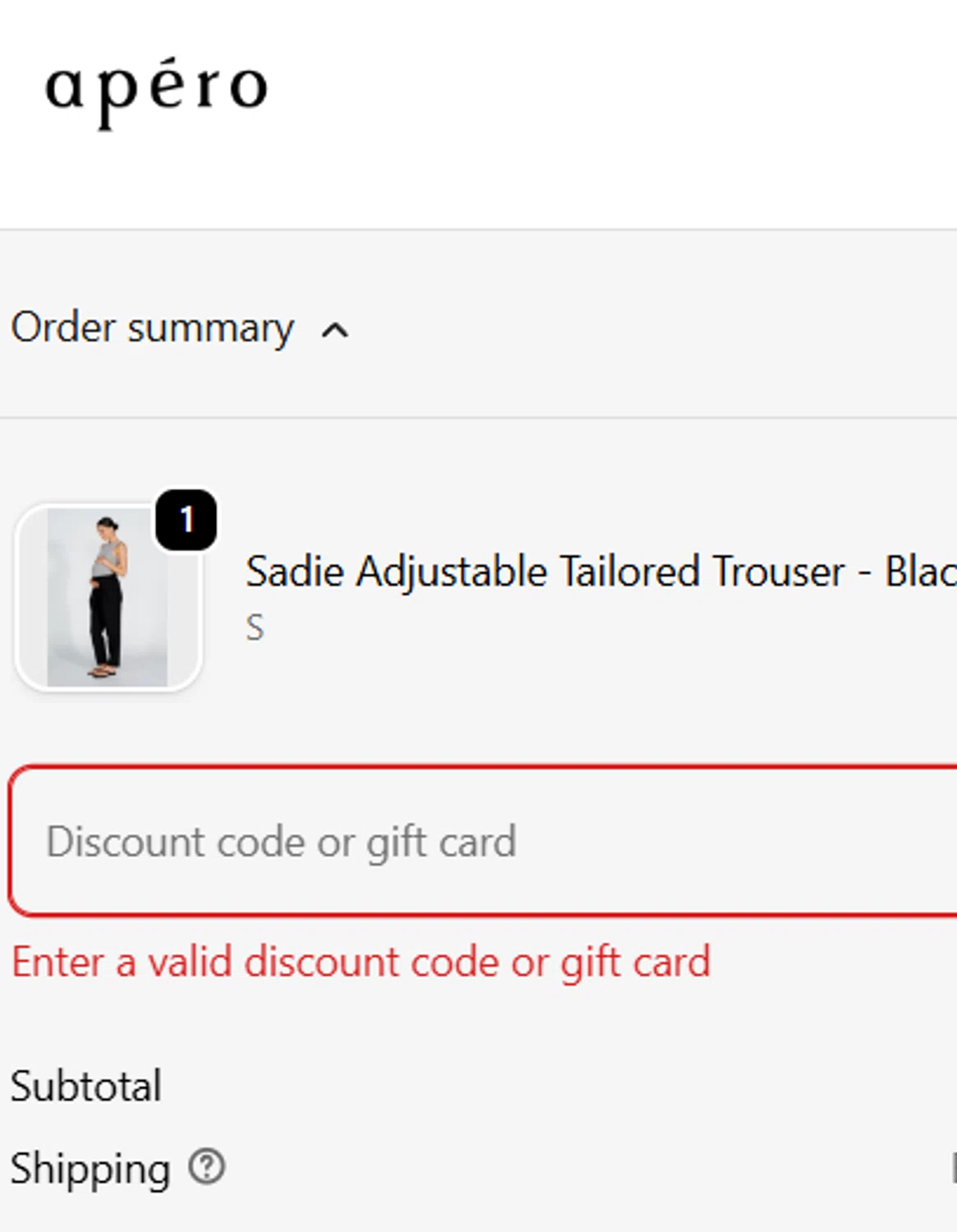 Apero Label discount code screenshot showing code 2PANTS applied at Apero Label checkout page. Uploaded by SimplyCodes community member CleverLynx5188 on Dec 27, 2025