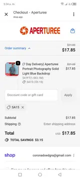 SA15 coupon verification screenshot