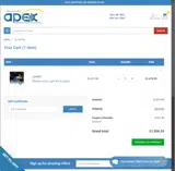 Apex Lighting coupon verification screenshot