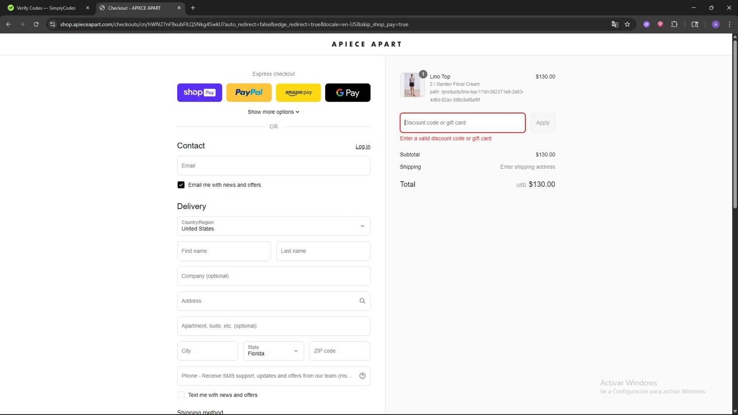 Apiece Apart discount code screenshot showing code EXTRA25 applied at Apiece Apart checkout page. Uploaded by SimplyCodes community member SAKURA on Aug 23, 2025
