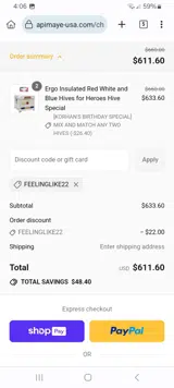 FEELINGLIKE22 coupon verification screenshot