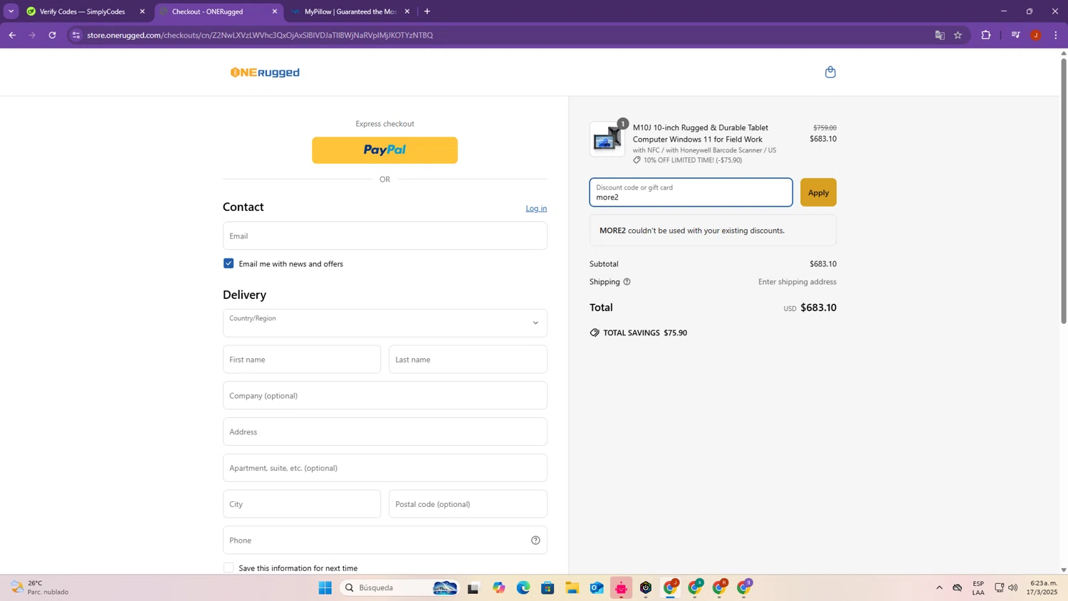 Apologia coupon code screenshot showing code wendy10 applied at Apologia checkout page. Uploaded by SimplyCodes community member BrilliantSentinel3167 on Apr 1, 2025