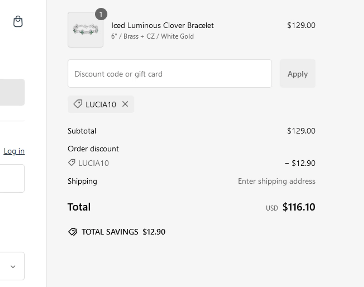 Aporro discount code screenshot showing code LUCIA10 applied at Aporro checkout page. Uploaded by SimplyCodes community member CRYSTALSUICINE on Jan 16, 2025
