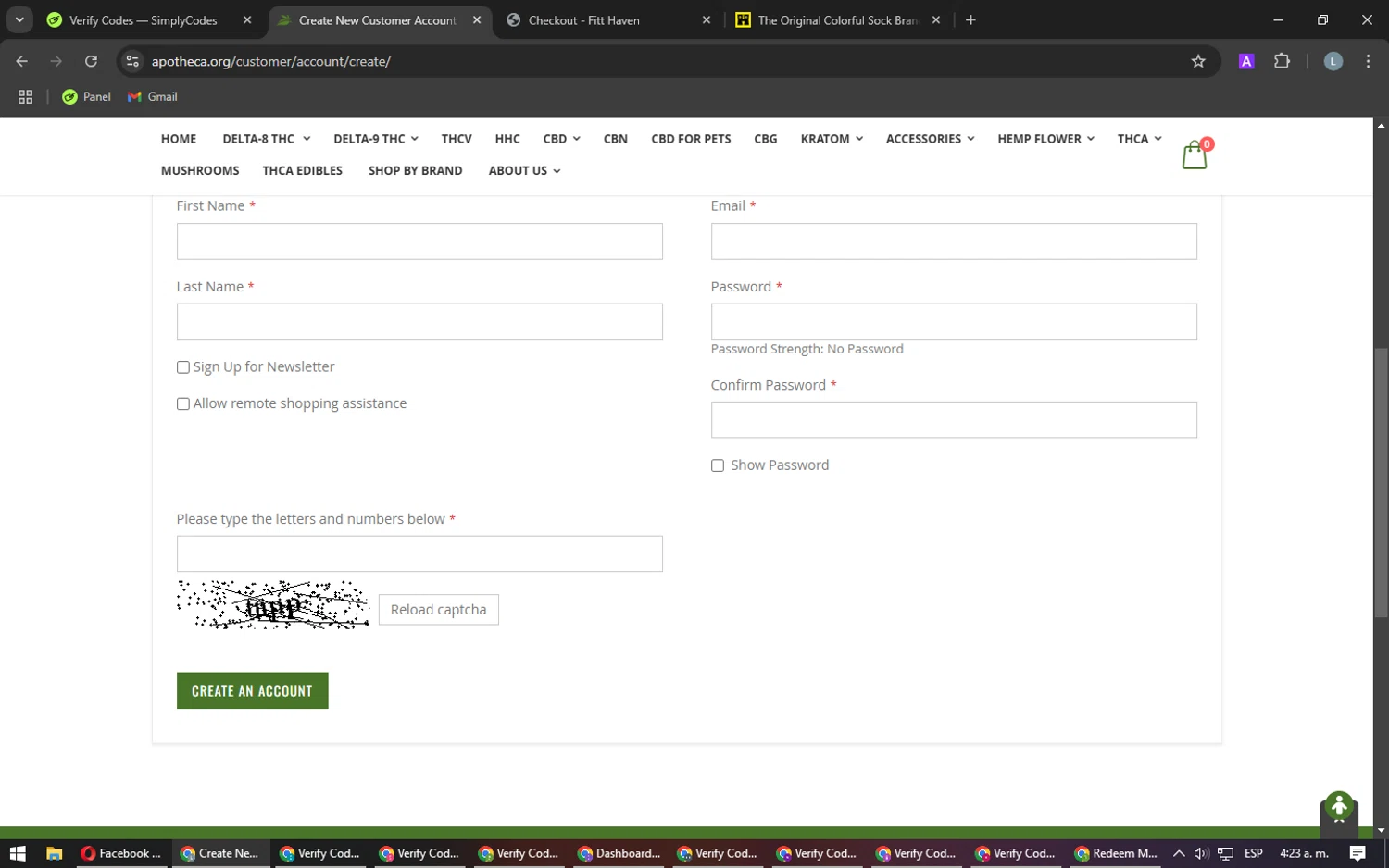 Apotheca checkout page showing Apotheca discount code box | Screenshot taken by SimplyCodes community member on Jan 4, 2025