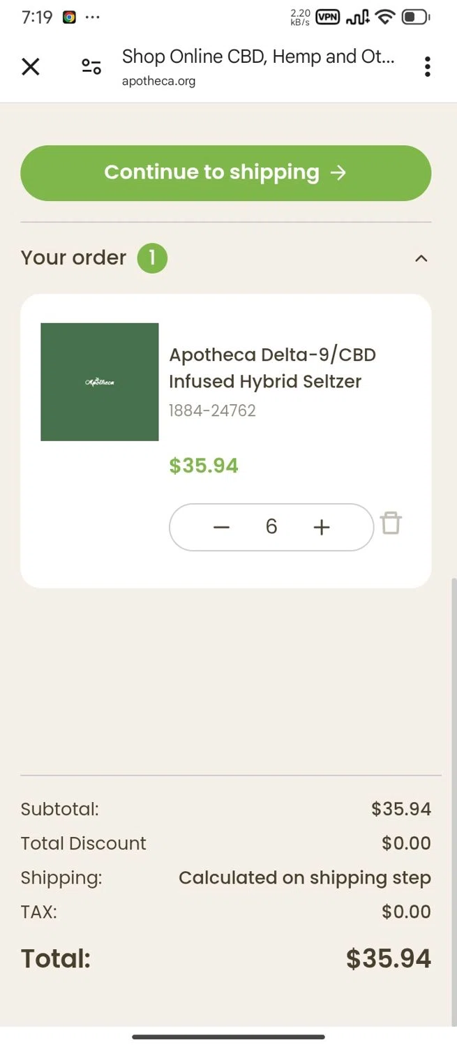 Apotheca discount code screenshot showing code SAVE10 applied at Apotheca checkout page. Uploaded by SimplyCodes community member SilverMaven7655 on Feb 27, 2025