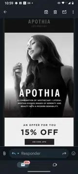 Apothia Los Angeles coupon verification screenshot