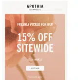 Apothia Los Angeles coupon verification screenshot