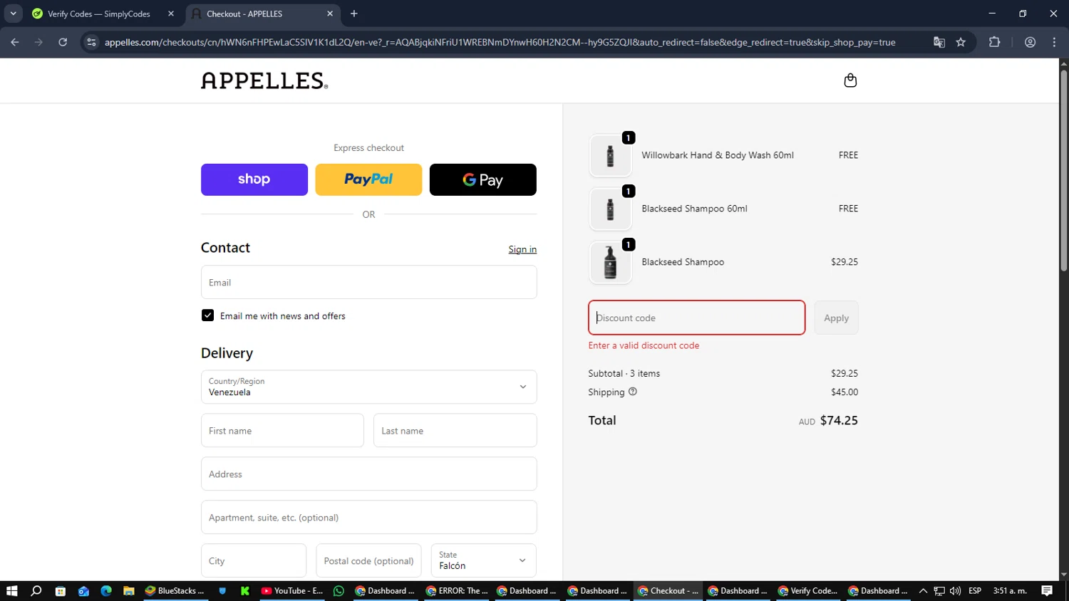 APPELLES Apothecary promo code screenshot showing code WELCOME20 applied at APPELLES Apothecary checkout page. Uploaded by SimplyCodes community member SmartMaverick5327 on Dec 24, 2025