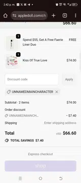 AppleDoll coupon verification screenshot