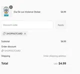 SHOPFASTCARD coupon verification screenshot