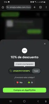 AppMySite coupon verification screenshot