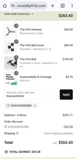 Approved by Fritz coupon verification screenshot