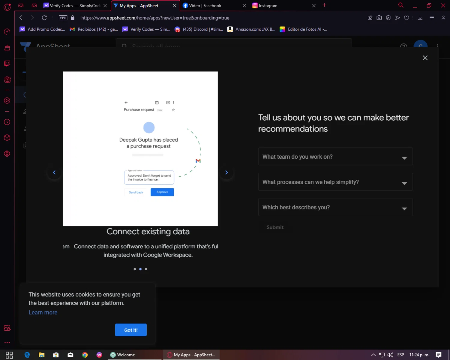 AppSheet checkout page showing AppSheet promo code box | Screenshot taken by SimplyCodes community member on Nov 29, 2023