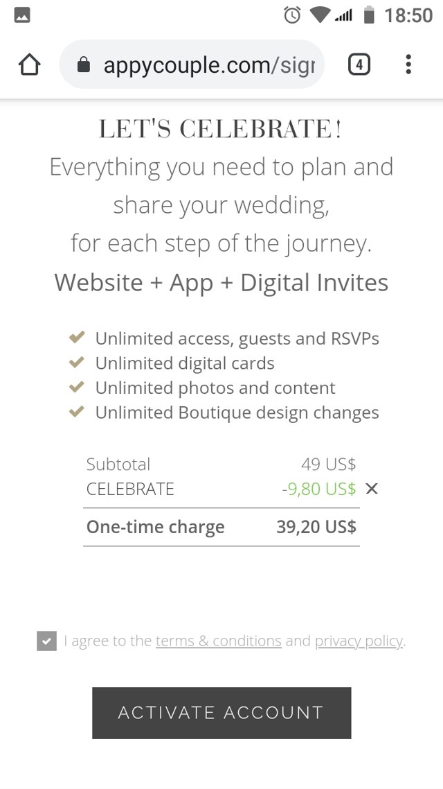 Appy Couple checkout page showing Appy Couple promo code box | Screenshot taken by SimplyCodes community member on Mar 28, 2021
