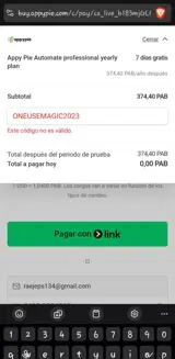 ONEUSEMAGIC2023 coupon verification screenshot
