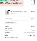 JIMMYDOHENY coupon verification screenshot