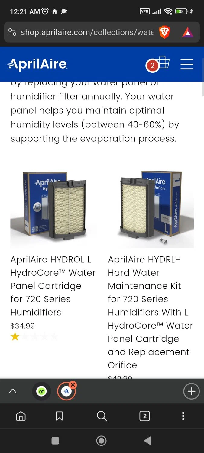 Aprilaire discount code screenshot showing code carolina10 applied at Aprilaire checkout page. Uploaded by SimplyCodes community member BargainPioneer8286 on Feb 17, 2025