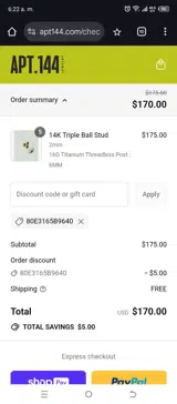 80E3165B9640 coupon verification screenshot