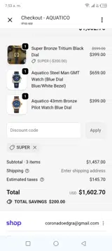 Super coupon verification screenshot