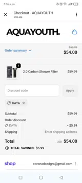 DAYA coupon verification screenshot