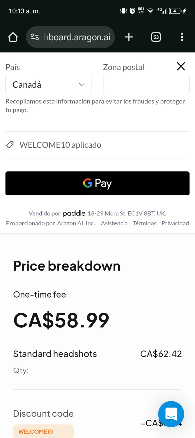 Aragon AI checkout page showing Aragon AI promo code box | Screenshot taken by SimplyCodes community member on Jan 13, 2026