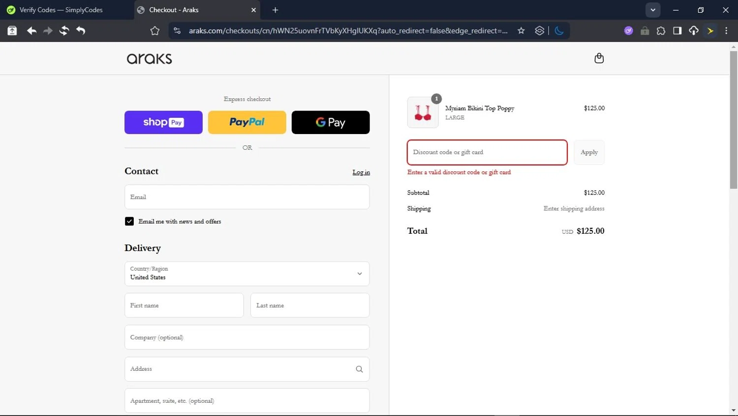 Araks discount code screenshot showing code EXTRA15 applied at Araks checkout page. Uploaded by SimplyCodes community member DealVirtuoso2241 on Aug 22, 2025