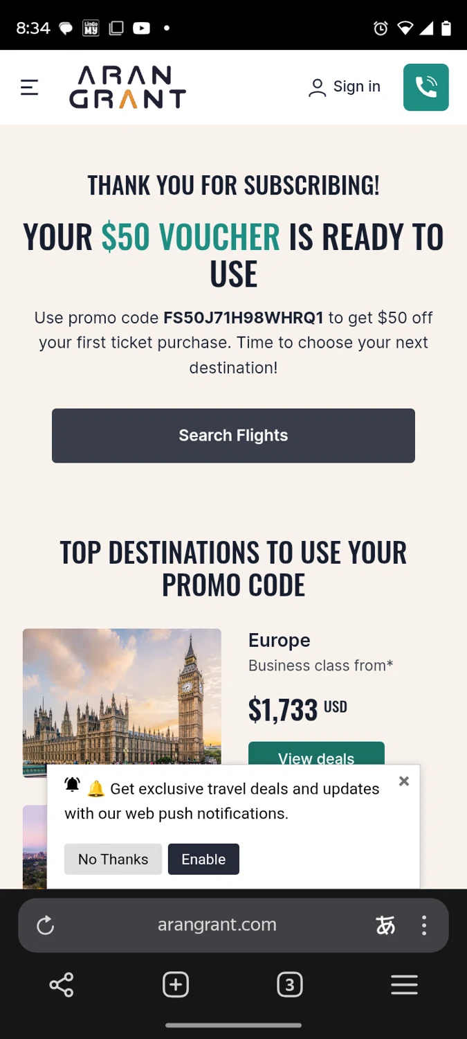 Arangrant.com promo code screenshot showing code FS50J71H98WHRQ1 applied at Arangrant.com checkout page. Uploaded by SimplyCodes community member petervarela on Oct 22, 2025