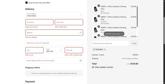 Arbor Collective checkout page showing Arbor Collective promo code box | Screenshot taken by SimplyCodes community member on Aug 28, 2025