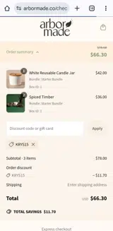 Krys15 coupon verification screenshot