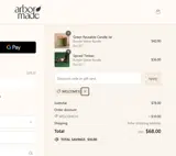 WELCOME10 coupon verification screenshot