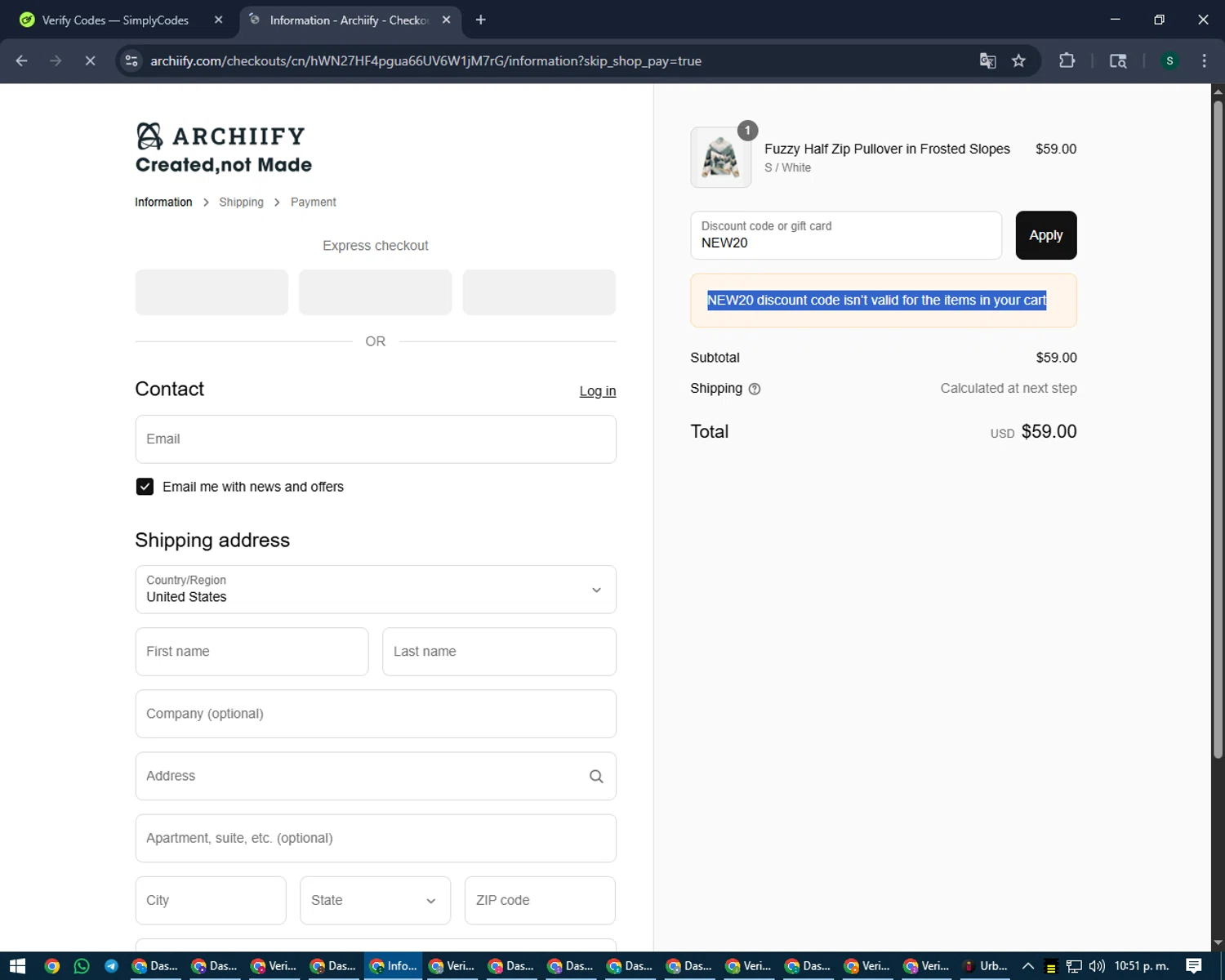 Archiify promo code screenshot showing code NEW20 applied at Archiify checkout page. Uploaded by SimplyCodes community member lilMosey on Aug 23, 2025