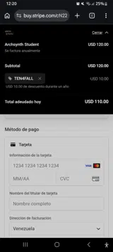 TEN4FALL coupon verification screenshot