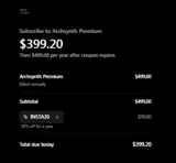 INSTA20 coupon verification screenshot