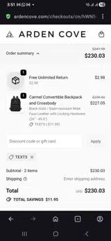 Text5 coupon verification screenshot