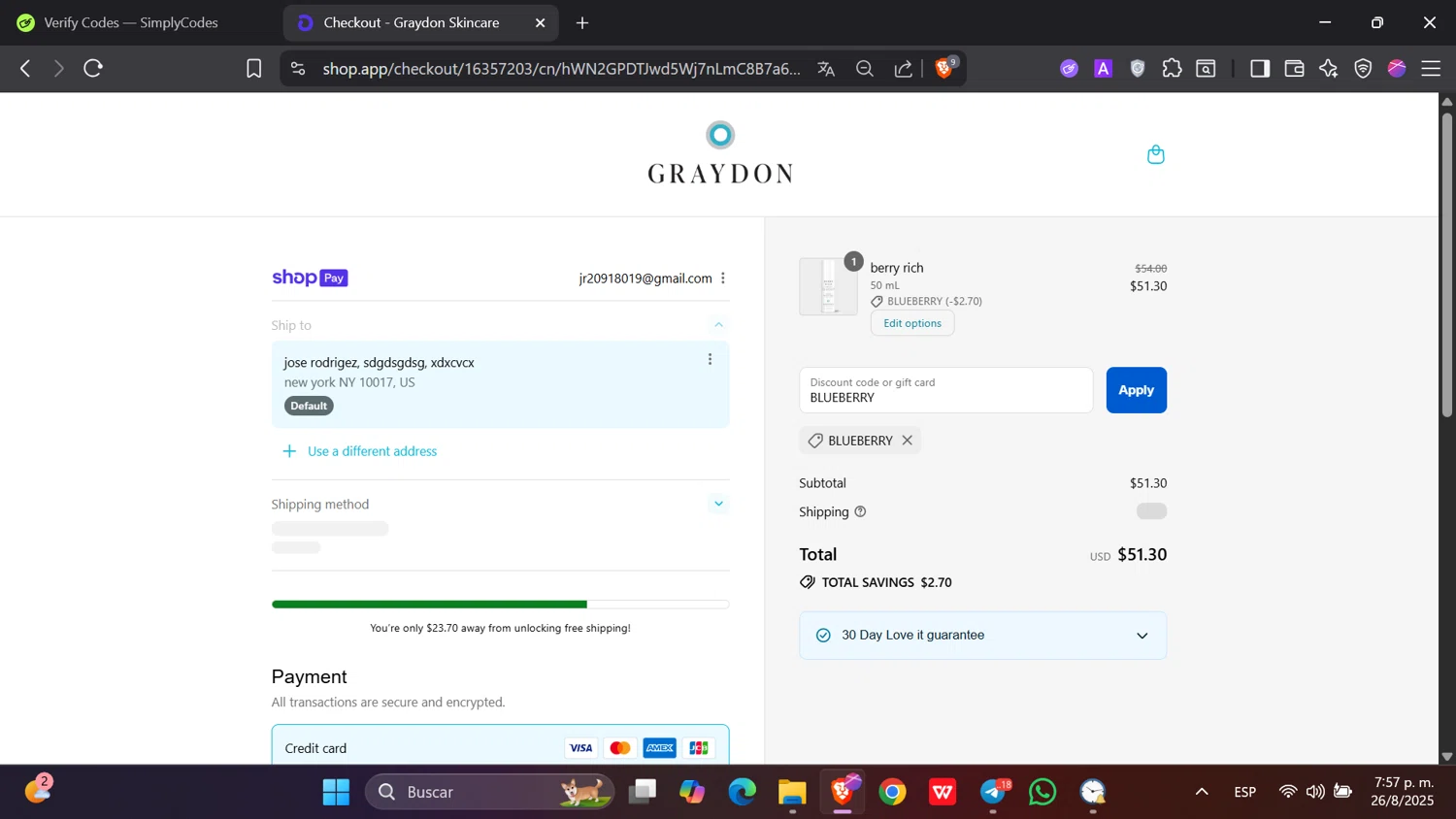 Ardene promo code screenshot showing code ARDENEFIVE applied at Ardene checkout page. Uploaded by SimplyCodes community member Toji_fushiguro on Aug 27, 2025