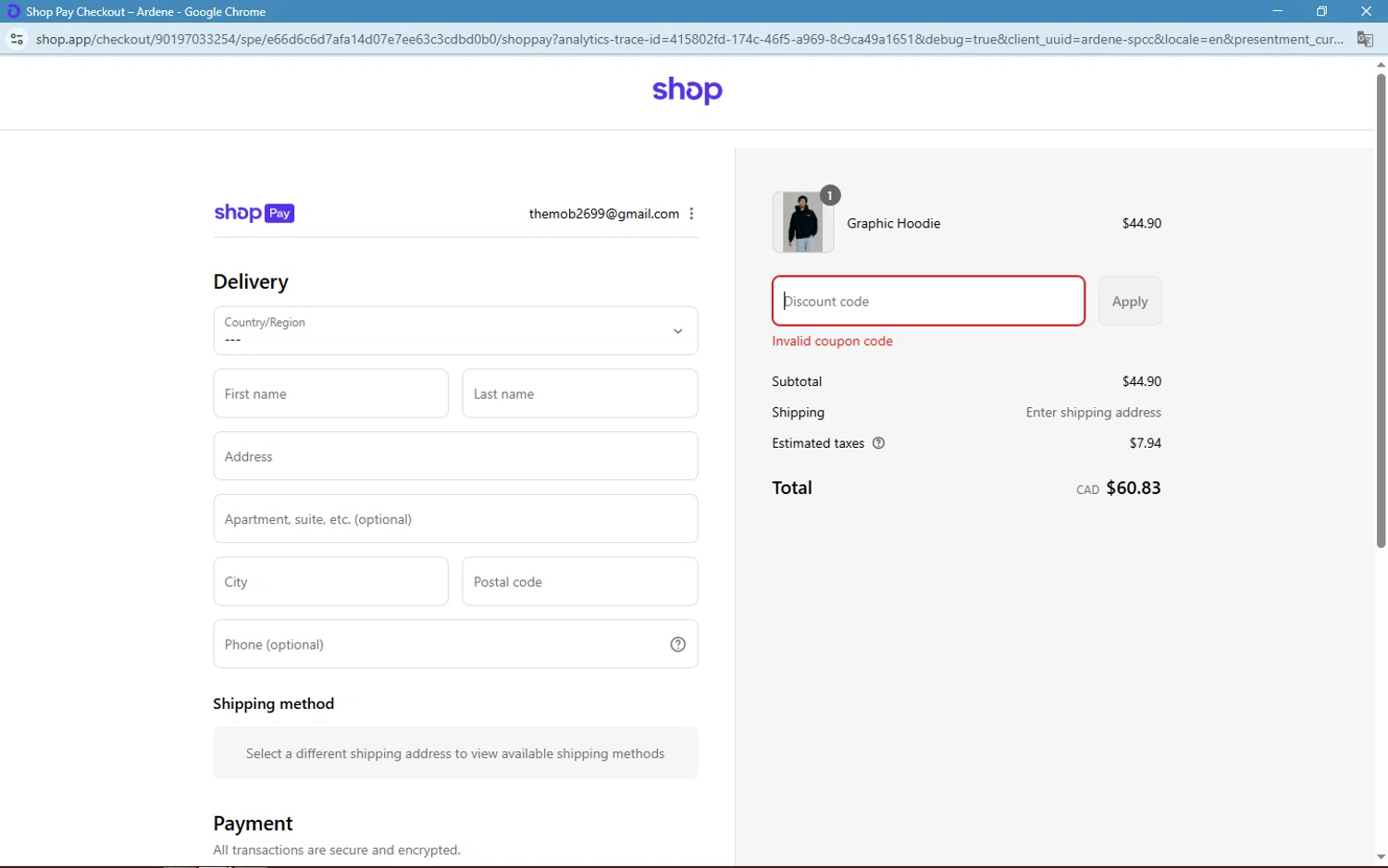 Ardene promo code screenshot showing code STEFA15 applied at Ardene checkout page. Uploaded by SimplyCodes community member SavingsShopper829 on Aug 22, 2025