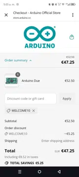 Arduino coupon verification screenshot