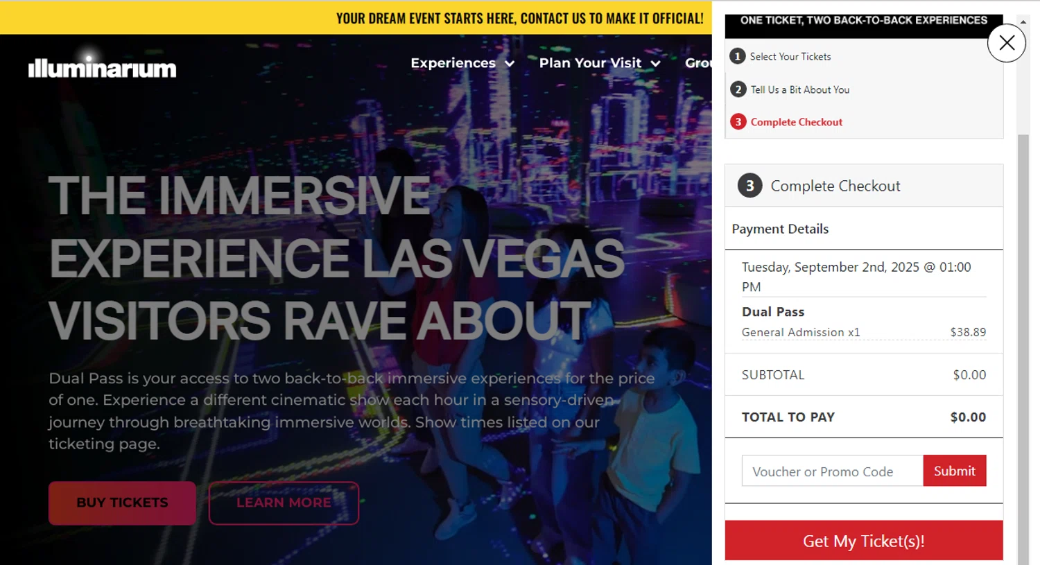 AREA15 promo code screenshot showing code VEGASGIRL applied at AREA15 checkout page. Uploaded by SimplyCodes community member SavvyHawk656 on Sep 2, 2025