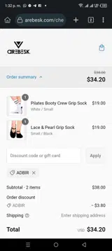 Arebesk coupon verification screenshot