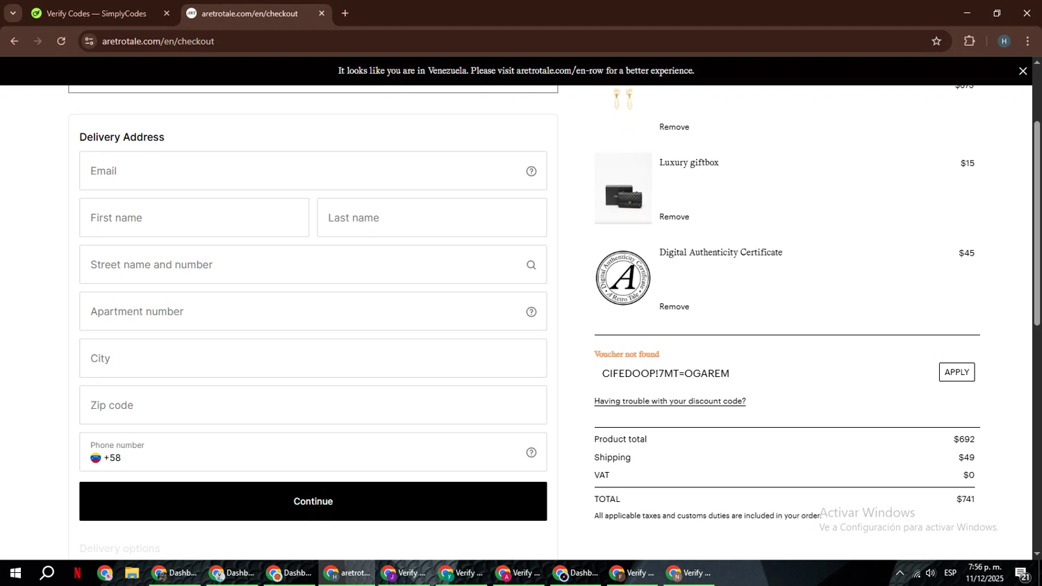 A Retro Tale discount code screenshot showing code CIFEDOOP!7MT=OGAREM applied at A Retro Tale checkout page. Uploaded by SimplyCodes community member YAMAHA on Dec 11, 2025