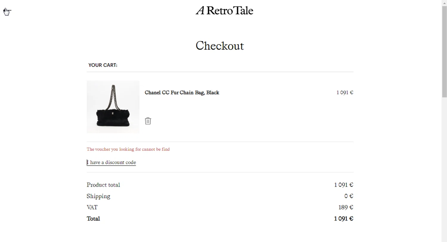 A Retro Tale discount code screenshot showing code zosynool=vsb6okyter applied at A Retro Tale checkout page. Uploaded by SimplyCodes community member cachirulo on Feb 20, 2025