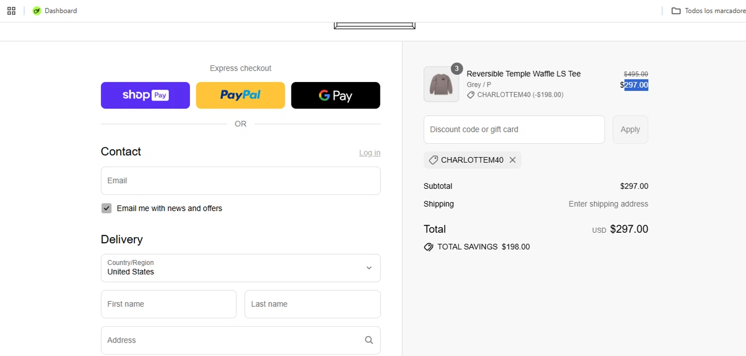 Aries discount code screenshot showing code Charlottem40 applied at Aries checkout page. Uploaded by SimplyCodes community member Speedy on Aug 18, 2025