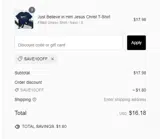 SAVE10OFF coupon verification screenshot