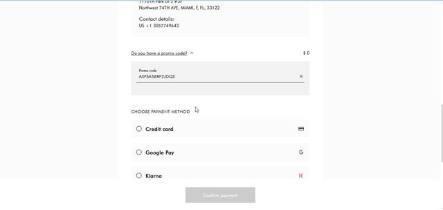 Armani checkout page showing Armani coupon code box | Screenshot taken by SimplyCodes community member on Mar 30, 2025