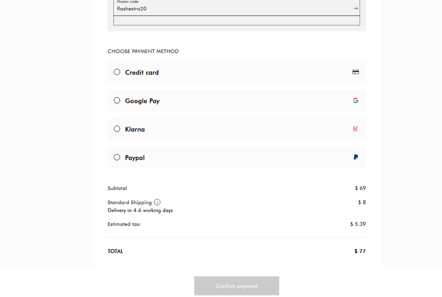 Armani Exchange promo code screenshot showing code flashextra20 applied at Armani Exchange checkout page. Uploaded by SimplyCodes community member Gabrielo200 on Feb 18, 2025