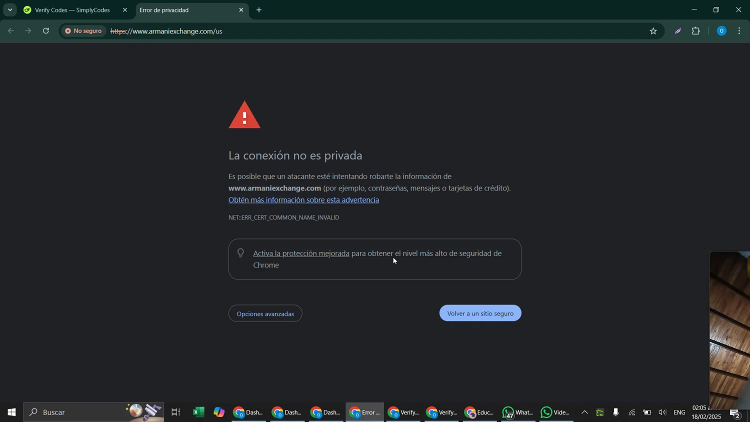 Armani Exchange promo code screenshot showing code flashextra20 applied at Armani Exchange checkout page. Uploaded by SimplyCodes community member RoyalSage9159 on Feb 18, 2025