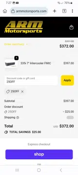 25OFF coupon verification screenshot
