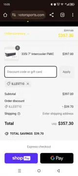Illest10 coupon verification screenshot